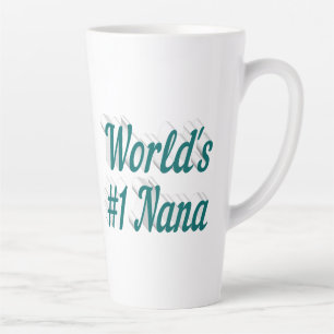 Caneca De Café Latte Texto verde da Nana