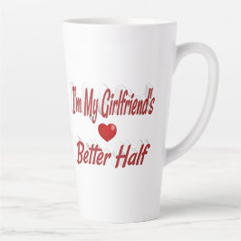 Caneca De Café Latte texto vermelho de citação engraçada namorada