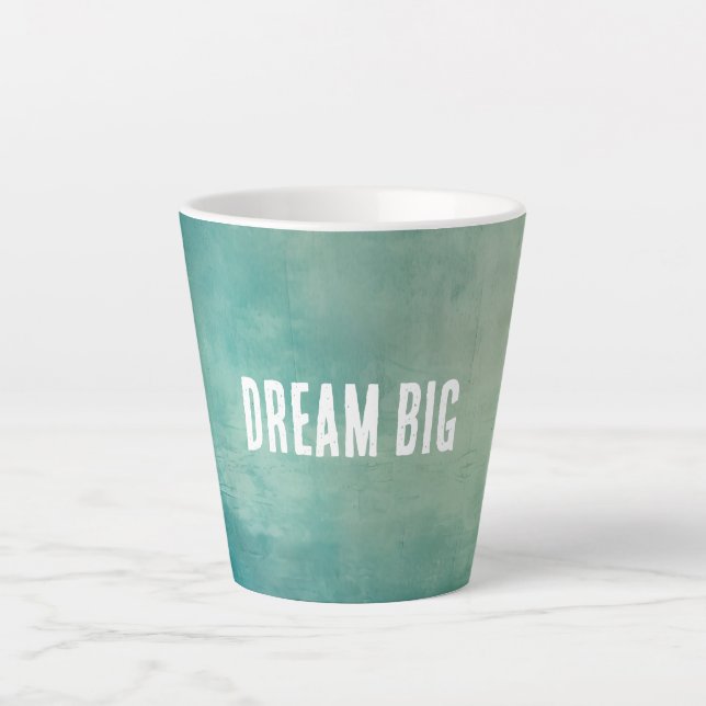 Caneca De Café Latte Textura de Aqua Verde Teal (Frente)