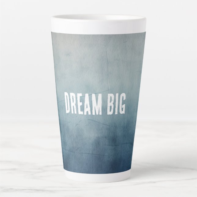 Caneca De Café Latte Textura de céu cinza azul (Frente)
