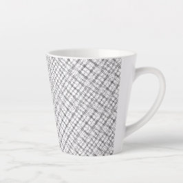 Caneca De Café Latte Textura Geométrica Monocromática|Visualização de D