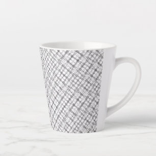Caneca De Café Latte Textura Geométrica Monocromática Visualização de D