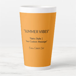 Caneca De Café Latte Textura Laranja Retro – Arte de Vibrações de Verão