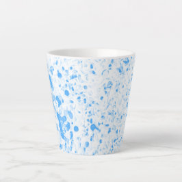 Caneca De Café Latte Textura Splatter - Azul