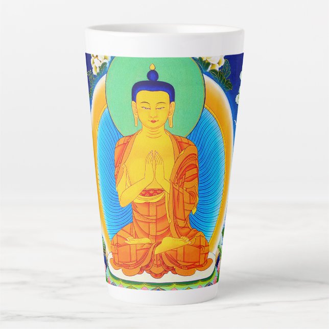 Caneca De Café Latte Thangka Prabhutaratna Buda oriental Legal (Frente)