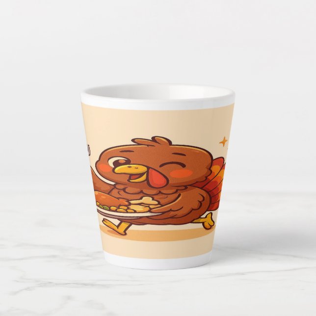 Caneca De Café Latte Thanksgiving Mug: Feast Mode Activated (Frente)