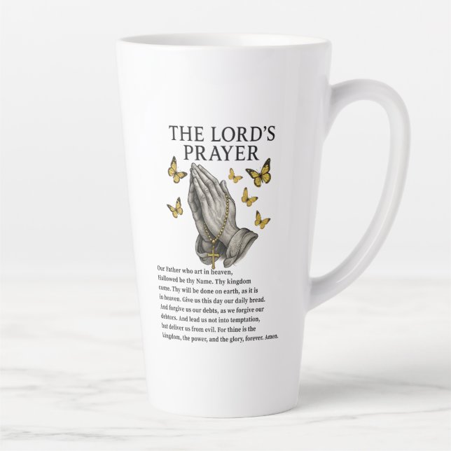 Caneca De Café Latte The Lord's Prayer  (Direita)
