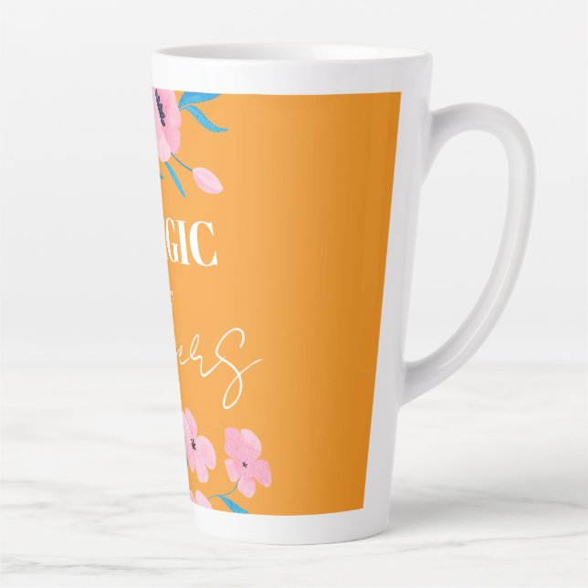 Caneca De Café Latte The magic of Flowers (Direita)