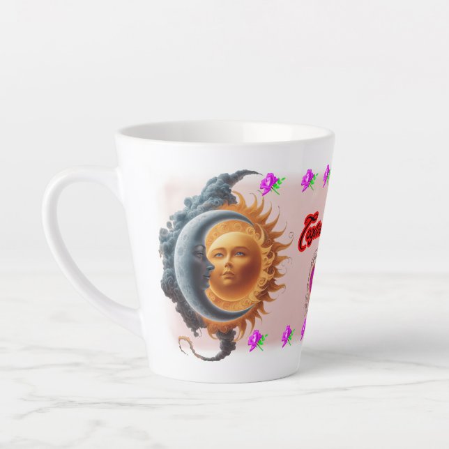 Caneca De Café Latte The Moon and the Sun's on a Ceramic Coffee (Esquerda)