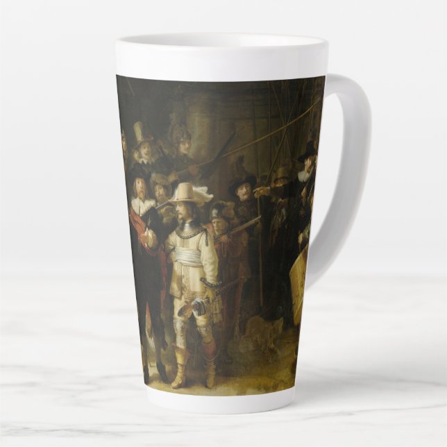 Caneca De Café Latte The Night Watch-Rembrandt (Ângulo direito)