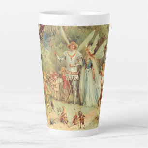 Caneca De Café Latte Thumbelina e Príncipe no Casamento, Contos de Fada
