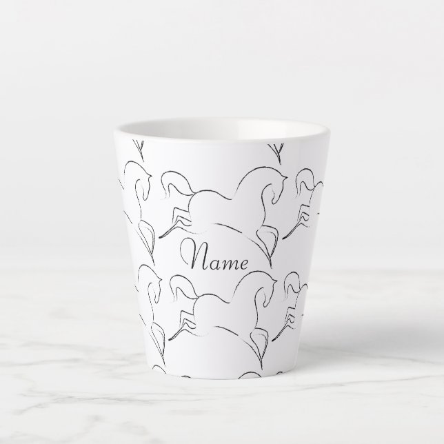 Caneca De Café Latte Thunder_Cove Cavalo Selvagem (Frente)