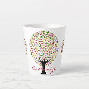 Caneca De Café Latte Thunder_Cove da árvore de várias frutas