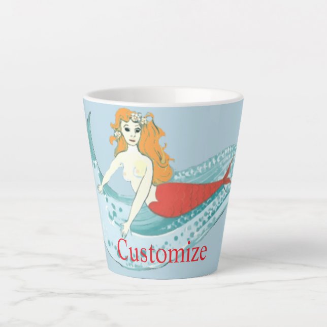 Caneca De Café Latte Thunder_Cove da Sereia de Onda (Frente)