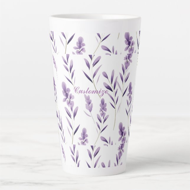 Caneca De Café Latte Thunder_Cove das Portas da Flor da lavanda (Frente)