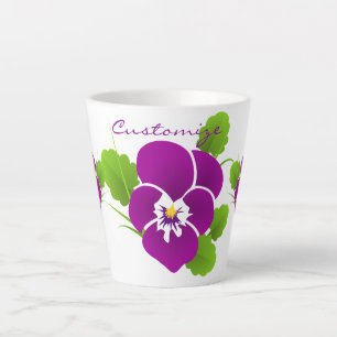 Caneca De Café Latte Thunder_Cove de Flor Roxo