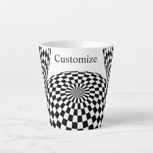 Caneca De Café Latte Thunder_Cove Globo Verificado Preto/Branco