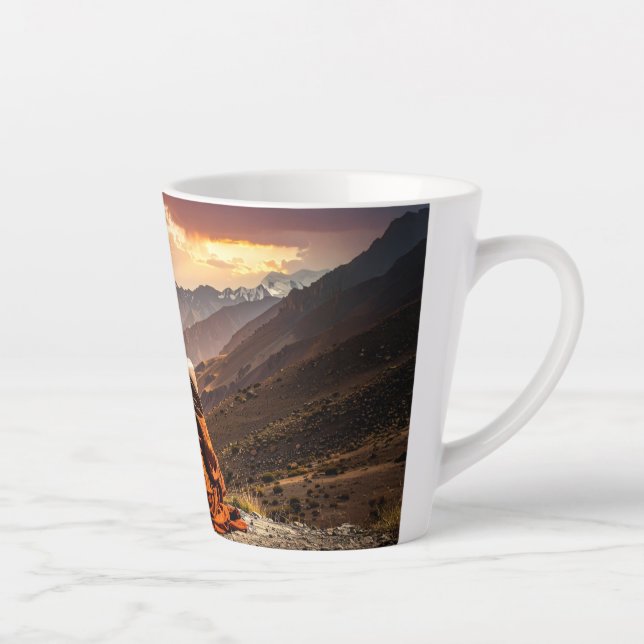 Caneca De Café Latte TIbet - Buddhism - Meditation (Direita)