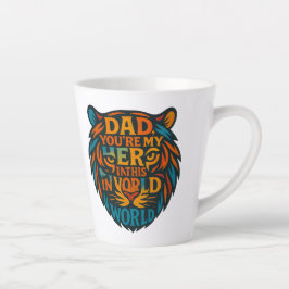 Caneca De Café Latte Tiger Head Pai Mug - Você é o meu herói" Palavra-A