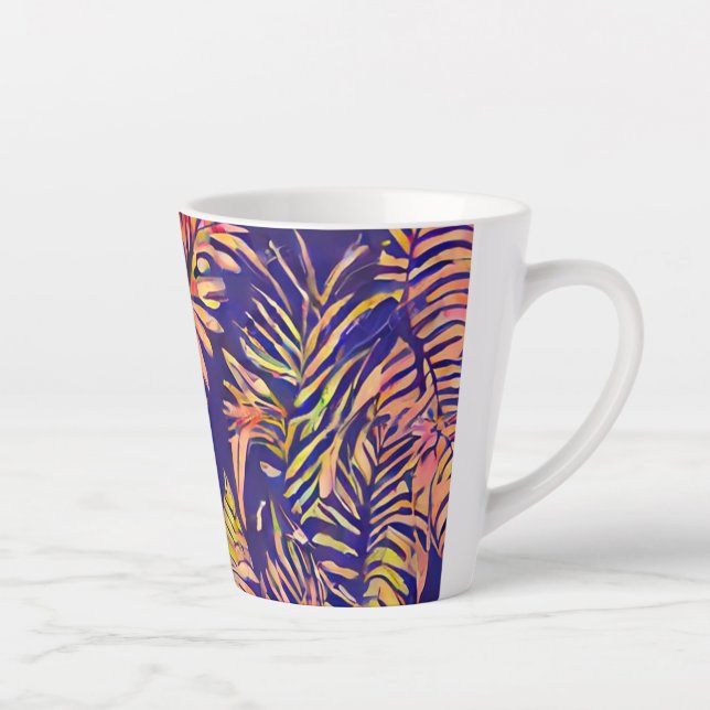 Caneca De Café Latte Tiger Leaf (Direita)
