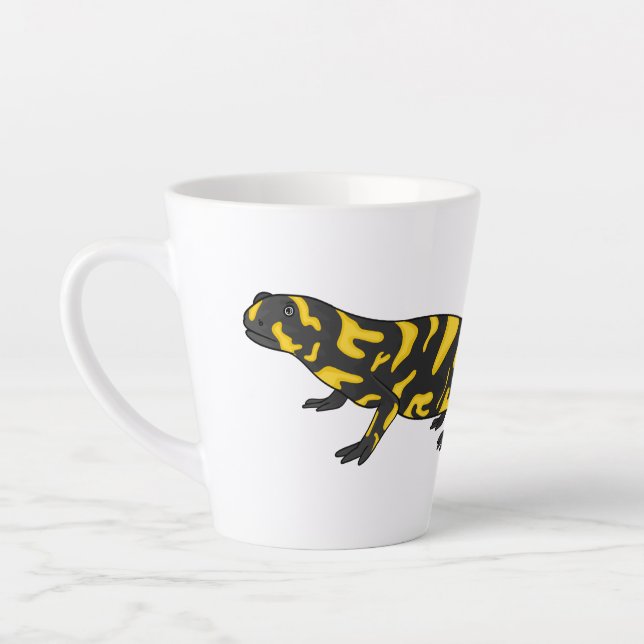 Caneca De Café Latte Tiger salamander cartoon (Esquerda)