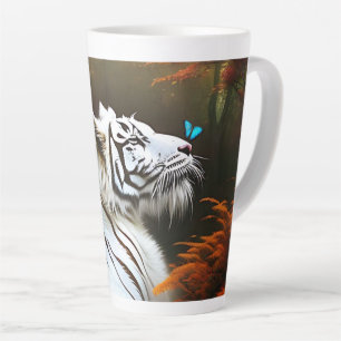 Caneca De Café Latte Tigre Branco Aqueles Momentos Adoráveis, Lata