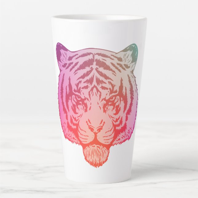 Caneca De Café Latte Tigre de Neon (Frente)