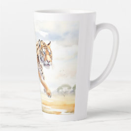 Caneca De Café Latte Tigre em Ação 2