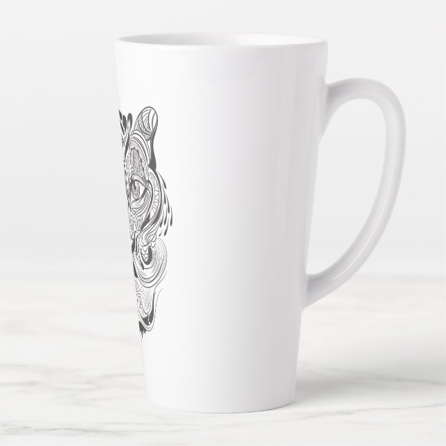 Caneca De Café Latte Tigre Gráfico (Direita)