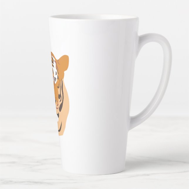 Caneca De Café Latte Tigre Head (Direita)