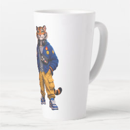 Caneca De Café Latte Tigre Legal em Arte de Streetwear - Tigre de Estil
