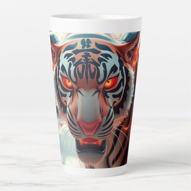 Caneca De Café Latte Tigre Selvagem (Frente)