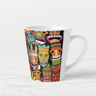 Caneca De Café Latte Tiki Pattern