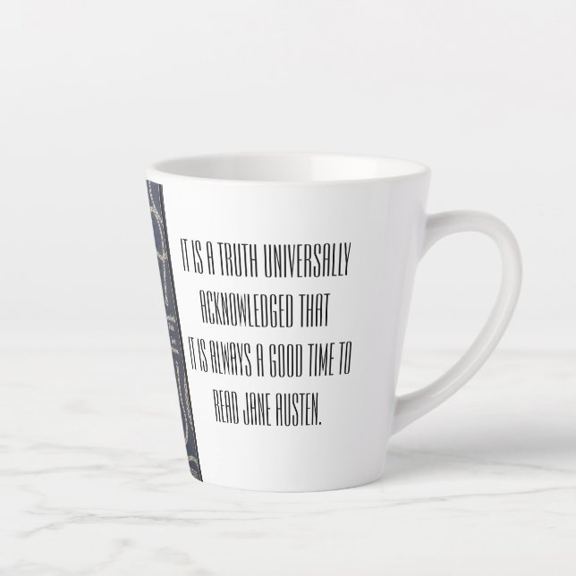 Caneca De Café Latte Time to read Jane Austen  (Direita)