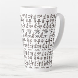 Caneca De Café Latte Timeless Egyptian Antiquities Digital Patterns