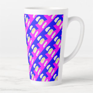 Caneca De Café Latte TINTA abstrato E AZUL REAL