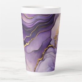 Caneca De Café Latte Tinta Única de Álcool Roxo Lata Grande Cerâmica