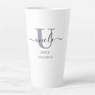 Caneca De Café Latte Tio Letra de Cursiva Elegante Monograma U Tempesta