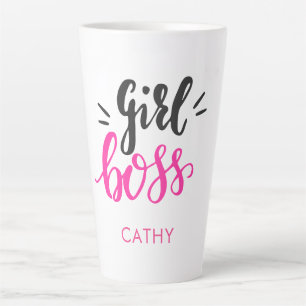 Caneca De Café Latte Típica de chefe de garota com marca personalizada,