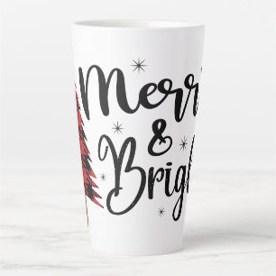 Caneca De Café Latte Tipografia Alegre e Brilhante Árvore de Xadrez Búf