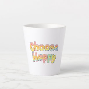 Caneca De Café Latte Tipografia Alegre e Positiva para Crianças