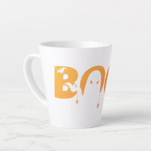 Caneca De Café Latte Típografia Assustadora Fofa com Morcegos e Aranhas