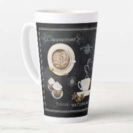 Caneca De Café Latte Tipografia Chalkboard Chocolate Café em Desserts