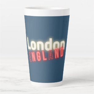 Caneca De Café Latte Tipografia Contemporânea London Neon Lights