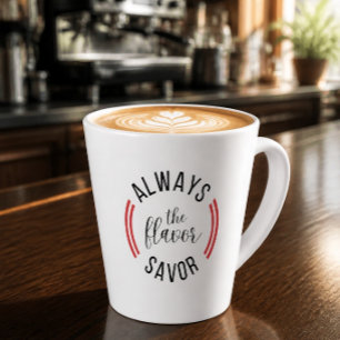 Caneca De Café Latte Tipografia de Chef Salvá-lo sempre