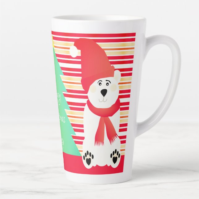 Caneca De Café Latte Tipografia De Nomes Com Ursos Polares (Direita)