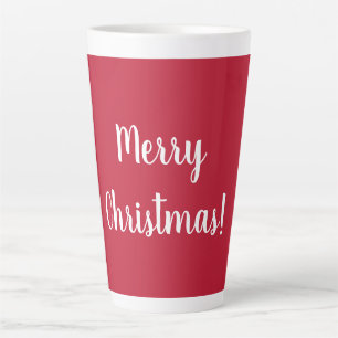 Caneca De Café Latte Tipografia de Script de Natal Red Merry