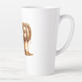 Caneca De Café Latte Tipografia de Vela Derretida Cansada Burnout Mãe E