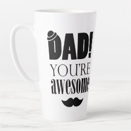 Caneca De Café Latte Tipografia Gráfica Minimalista para o Dia dos Pais