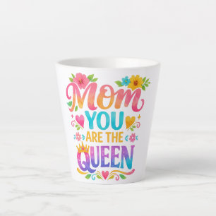 CANECA DE CAFÉ LATTE TIPOGRAFIA MÃE VOCÊ É A RAINHA